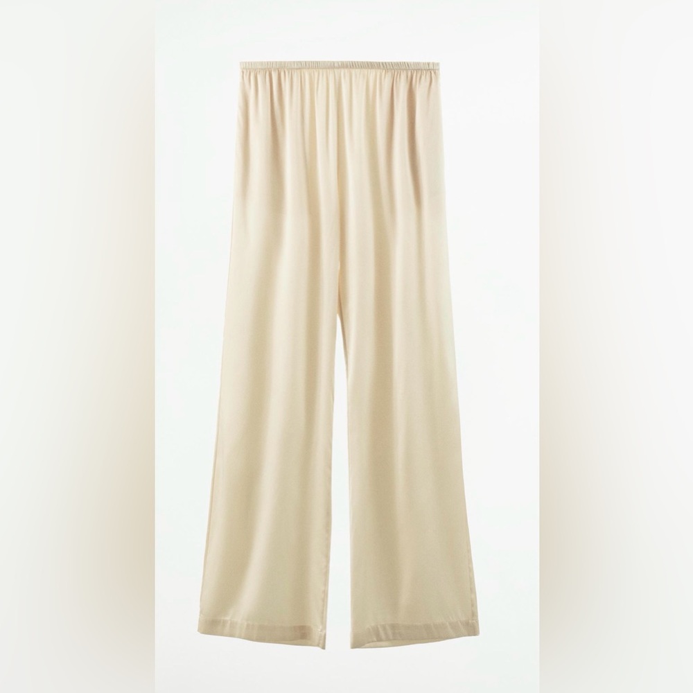 Silk Zara Mulberry Pants Ecru Off White Oyster